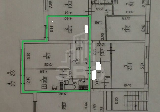двухкомнатная квартира в Санкт-Петербурге по адресу: Ленинский пр-кт., 75, к.2