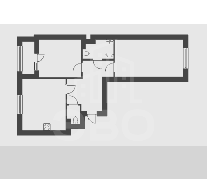 двухкомнатная квартира в Санкт-Петербурге по адресу: Кременчугская ул., 13, к 1