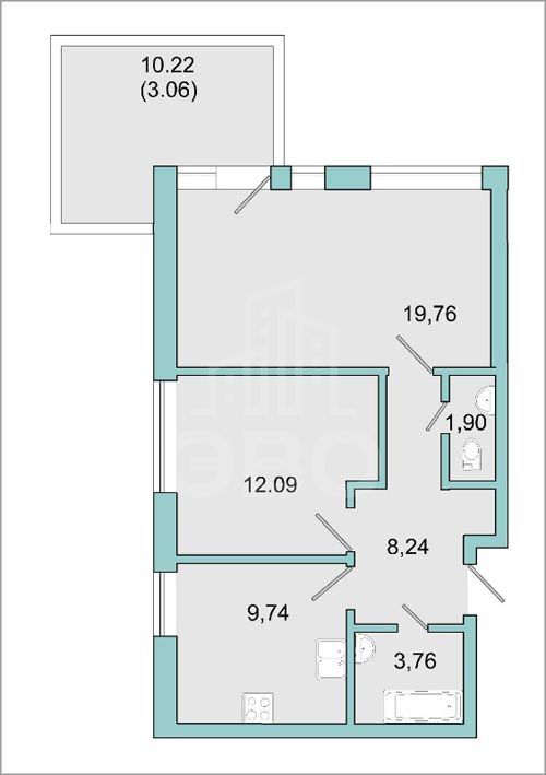 двухкомнатная квартира в Санкт-Петербурге по адресу: Горная ул., 17, к.7