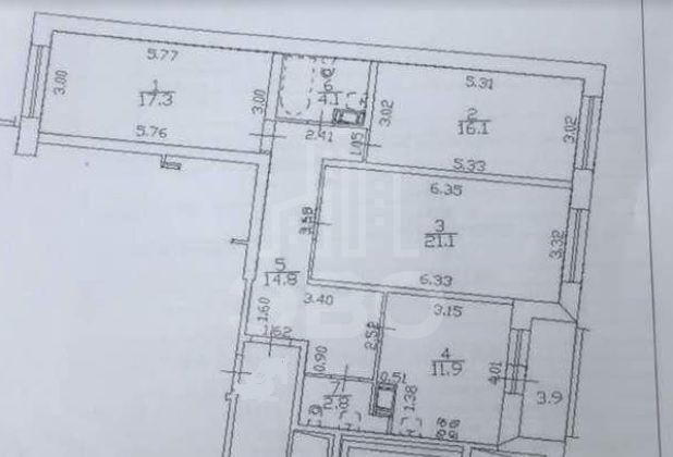 трехкомнатная квартира в Санкт-Петербурге по адресу: Шкапина ул., 9-11