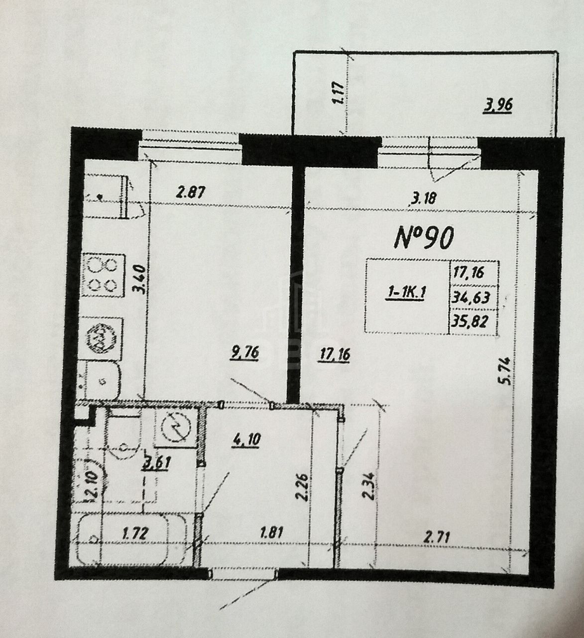 однокомнатная квартира в Санкт-Петербурге по адресу: Парашютная ул.