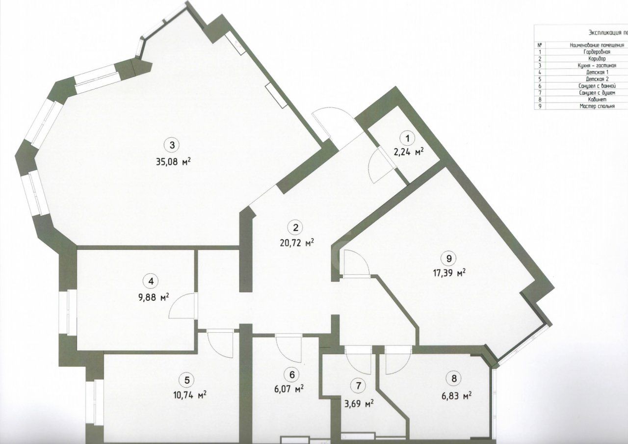 многокомнатная квартира в Санкт-Петербурге по адресу: Береговая (Шувалово) ул., 18, к 3
