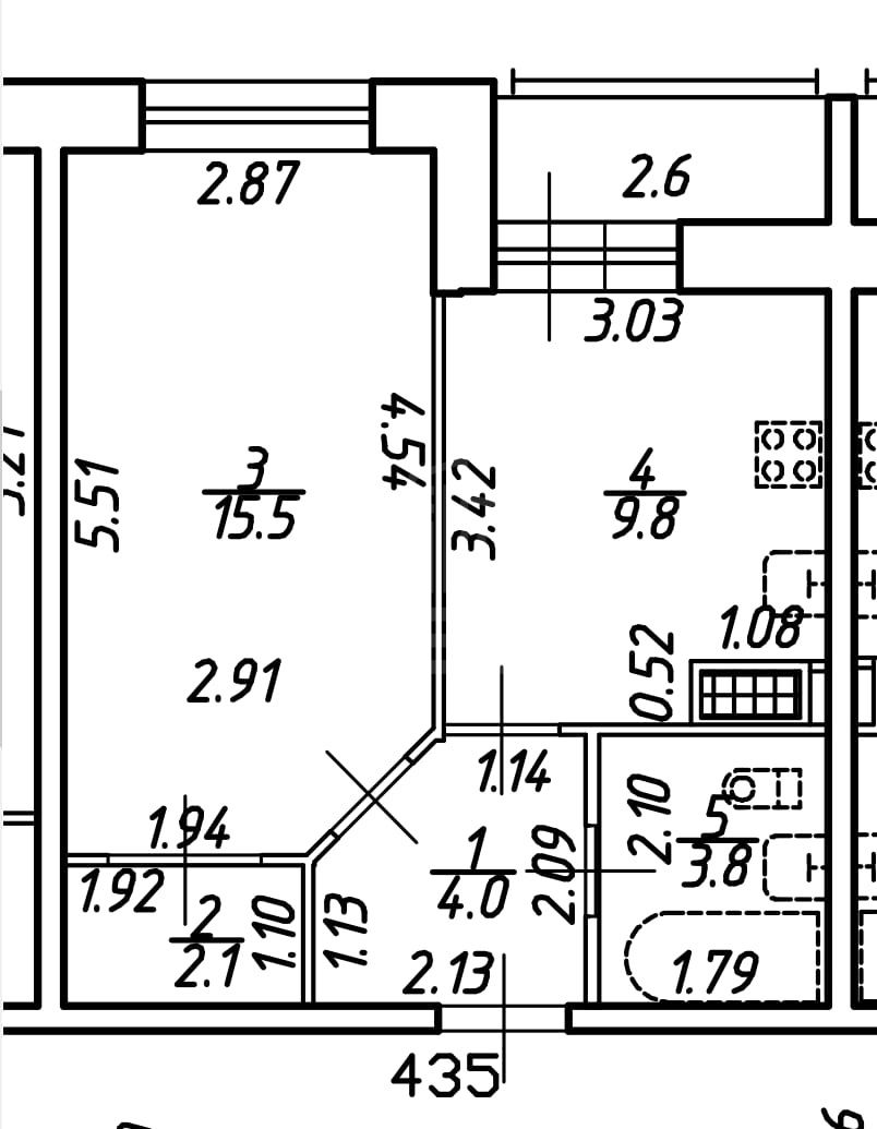 однокомнатная квартира в Санкт-Петербурге по адресу: Новая ул., 19