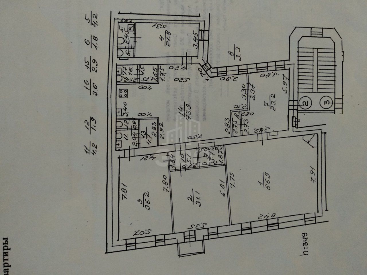 многокомнатная квартира в Санкт-Петербурге по адресу: Миллионная ул., 29