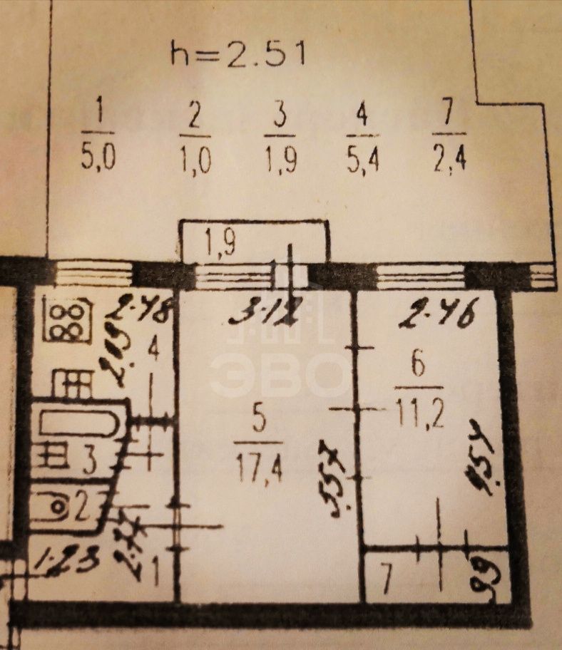 двухкомнатная квартира в Санкт-Петербурге по адресу: Бассейная ул., 79