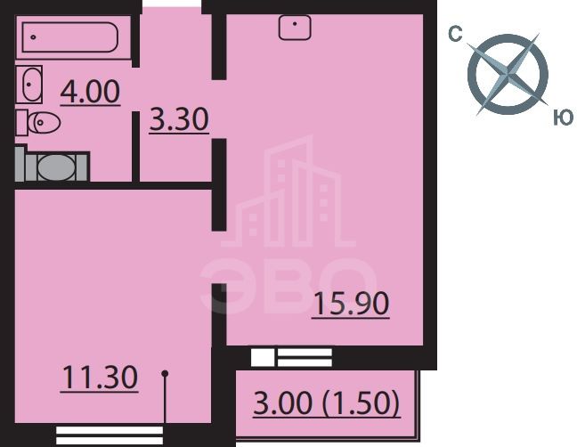 однокомнатная квартира в Санкт-Петербурге по адресу: Муринская дор., 61
