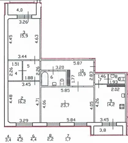 трехкомнатная квартира в Санкт-Петербурге по адресу: Свеаборгская ул., 12