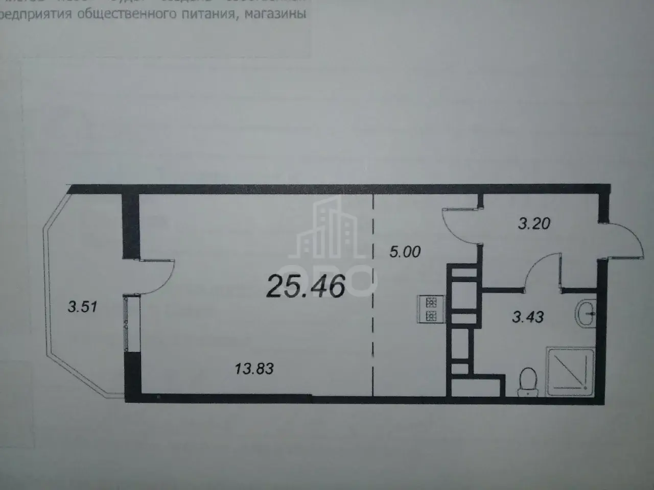 однокомнатная квартира в Санкт-Петербурге по адресу: Комендантский проспект, 66, к 1