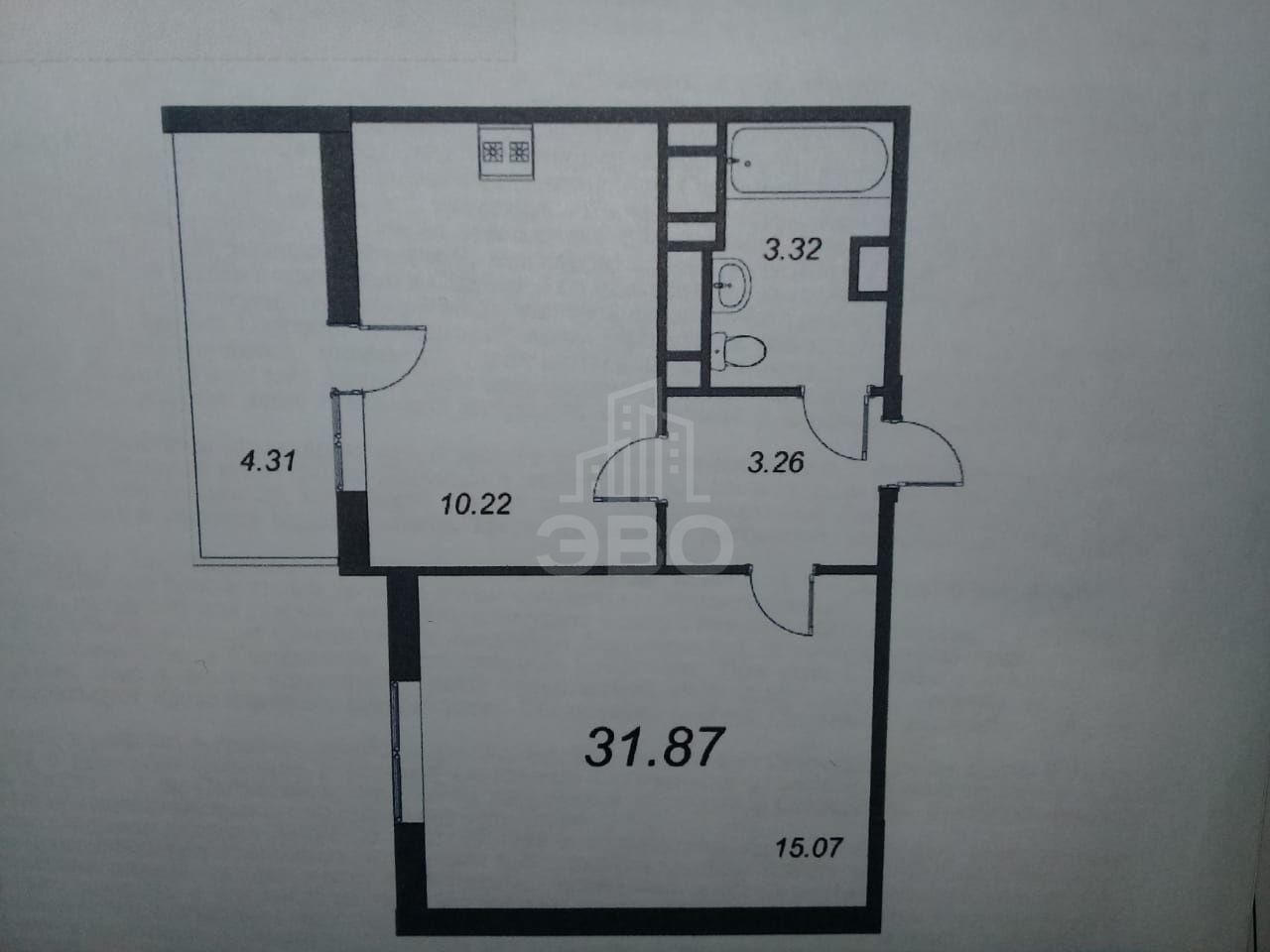 однокомнатная квартира в Санкт-Петербурге по адресу: Комендантский проспект, 66, к 1