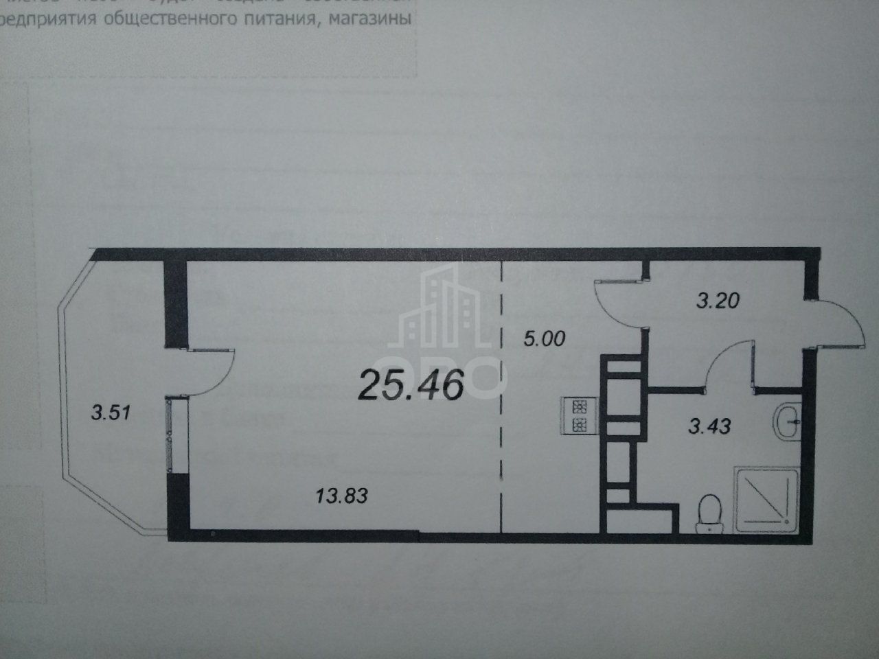 однокомнатная квартира в Санкт-Петербурге по адресу: Комендантский проспект, 66, к 1