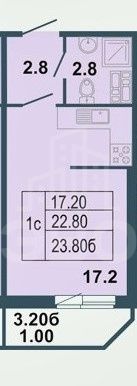 однокомнатная квартира в Санкт-Петербурге по адресу: Бабушкина ул., 84, к 1