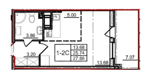 однокомнатная квартира в Санкт-Петербурге по адресу: Яхтенная ул., 34