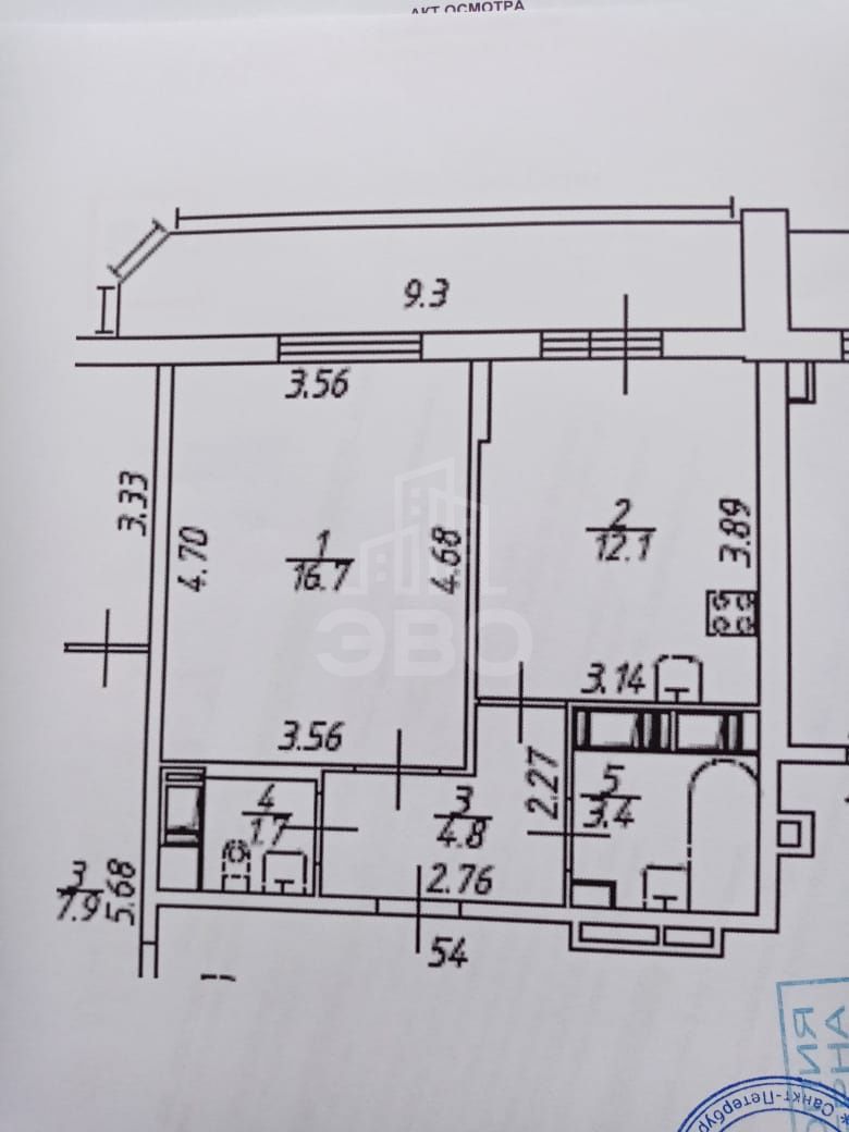 однокомнатная квартира в Санкт-Петербурге по адресу: Кондратьевский проспект, 68, к 4
