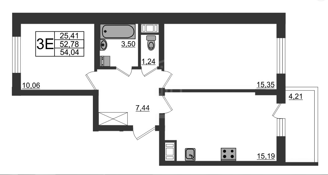 двухкомнатная квартира в Санкт-Петербурге по адресу: Комендантский проспект, 68