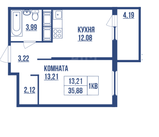 однокомнатная квартира в Санкт-Петербурге по адресу: Среднерогатская ул.