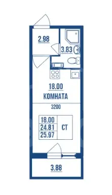 однокомнатная квартира в Санкт-Петербурге по адресу: Лётчика Лихолетова ул., 14