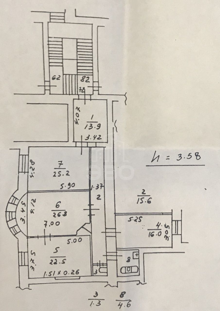 трехкомнатная квартира в Санкт-Петербурге по адресу: Рубинштейна ул., 23
