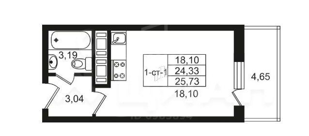 однокомнатная квартира в Санкт-Петербурге по адресу: Предпортовый 5-й проезд, 2