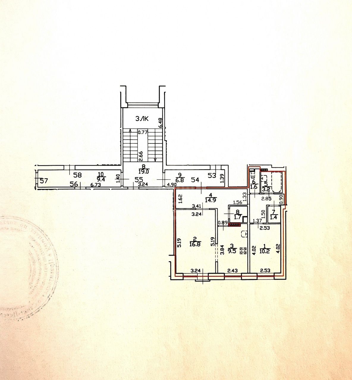 двухкомнатная квартира в Санкт-Петербурге по адресу: Ростовская  ул., 4, к 6
