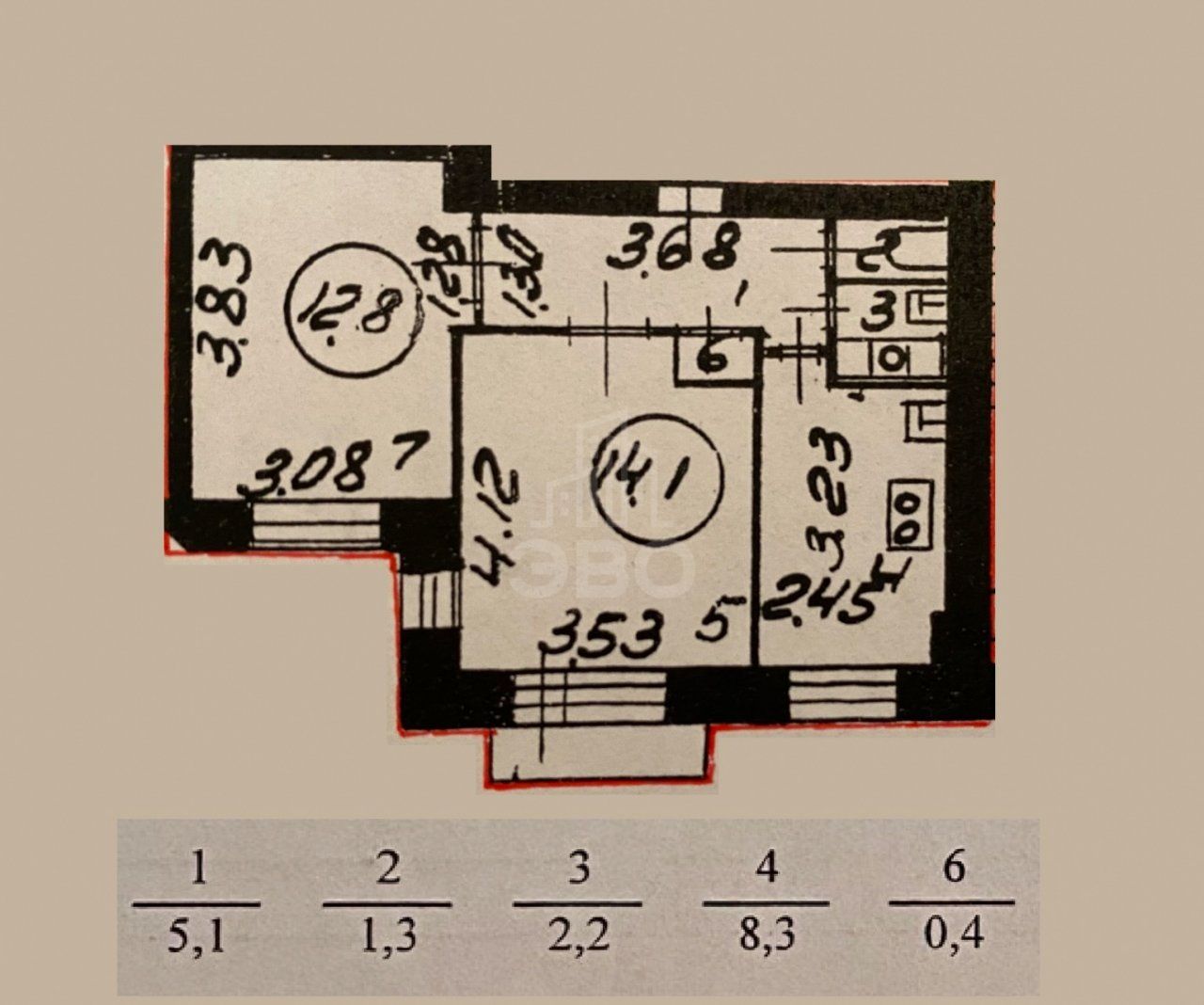двухкомнатная квартира в Санкт-Петербурге по адресу: Карбышева ул., 6, к 1