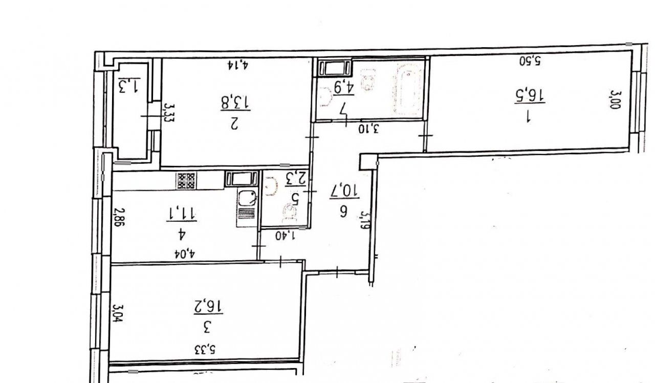 трехкомнатная квартира в Санкт-Петербурге по адресу: Кременчугская ул., 19, к 2
