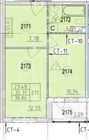однокомнатная квартира в Санкт-Петербурге по адресу: Товарищеский проспект