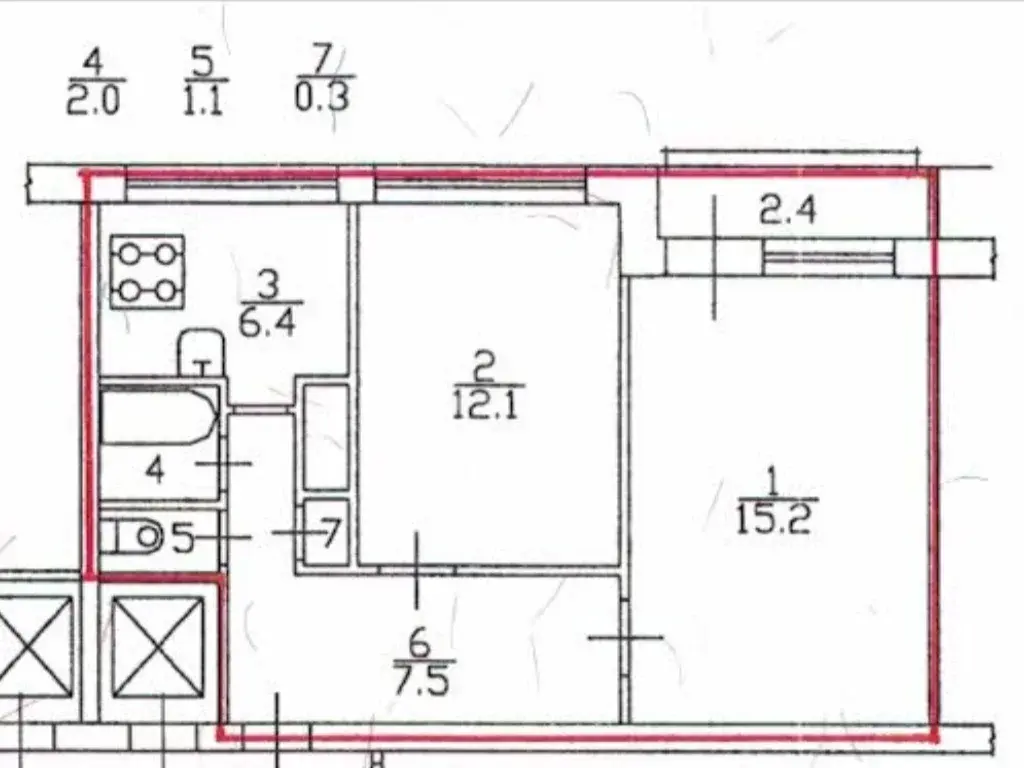 двухкомнатная квартира в Санкт-Петербурге по адресу: Композиторов ул., 24, к 2, литера А