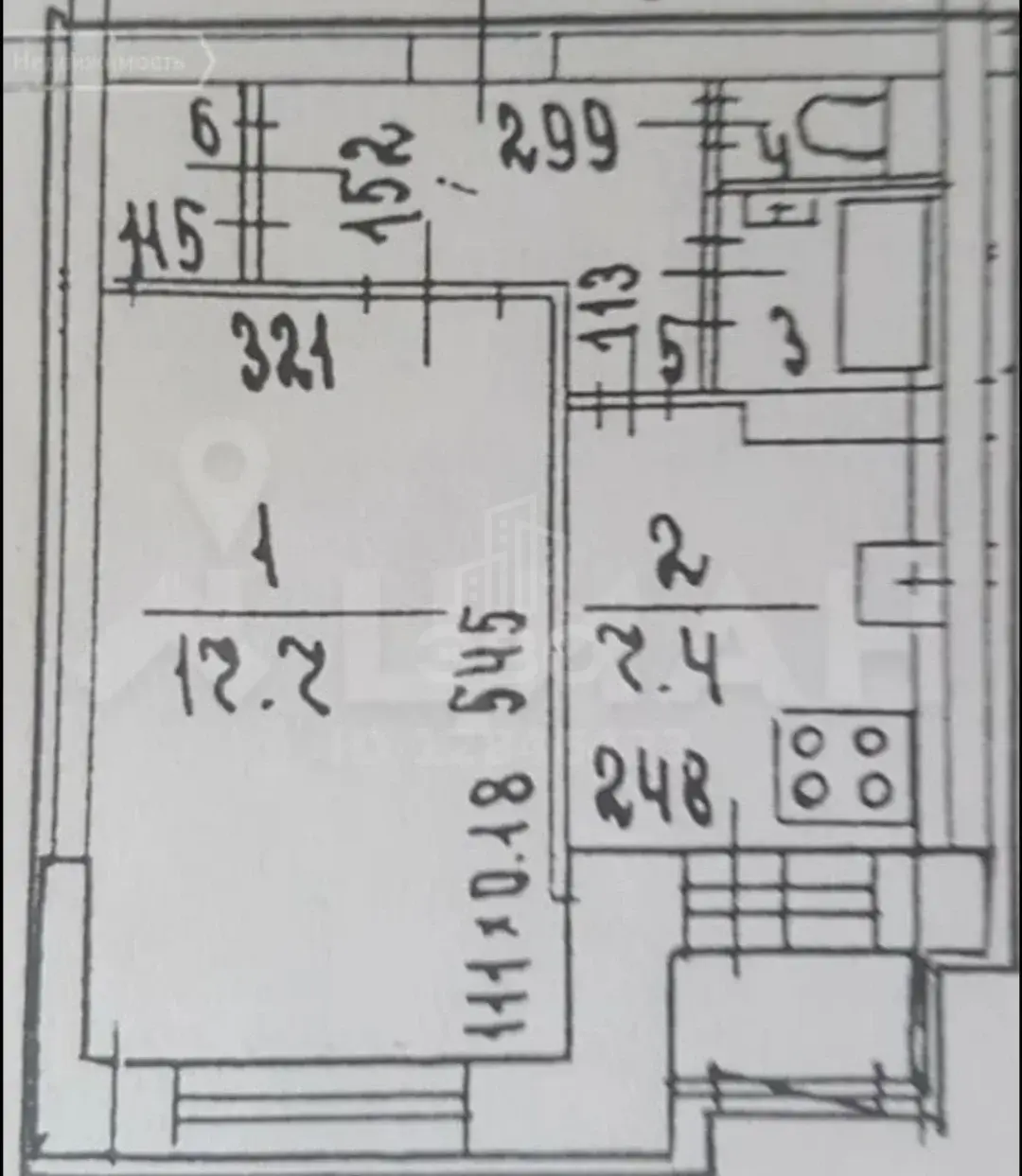однокомнатная квартира в Санкт-Петербурге по адресу: Кораблестроителей ул., 44, к 2, литера а
