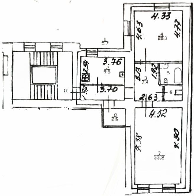 двухкомнатная квартира в Санкт-Петербурге по адресу: Антоненко пер., 3