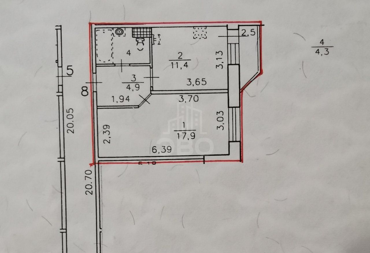 однокомнатная квартира в Санкт-Петербурге по адресу: Антонова-Овсеенко ул., 5, к 1