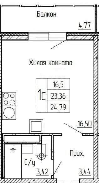 однокомнатная квартира в Санкт-Петербурге по адресу: Среднерогатская ул., 12, к 1