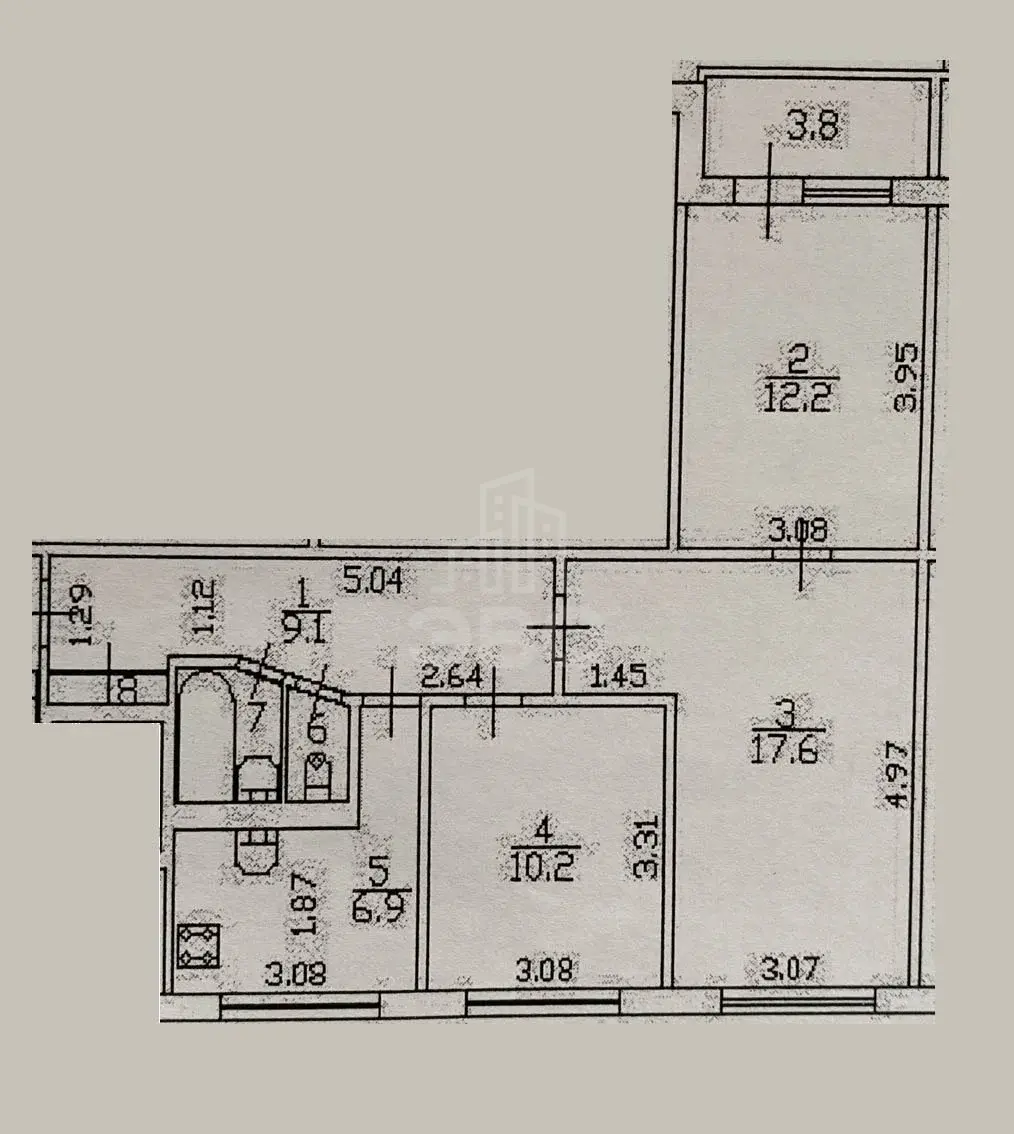 трехкомнатная квартира в Санкт-Петербурге по адресу: Белы Куна ул., 7, к 1