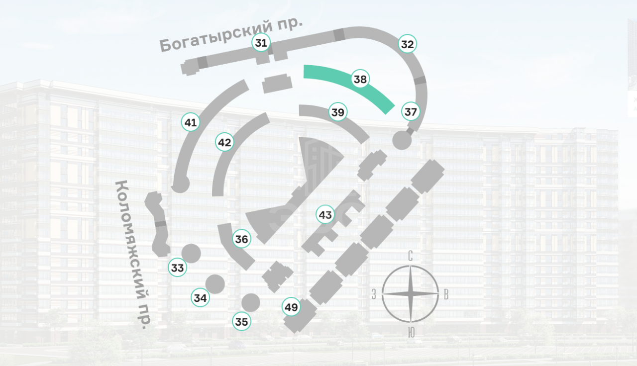 однокомнатная квартира в Санкт-Петербурге по адресу: Коломяжский проспект, 13, литера а