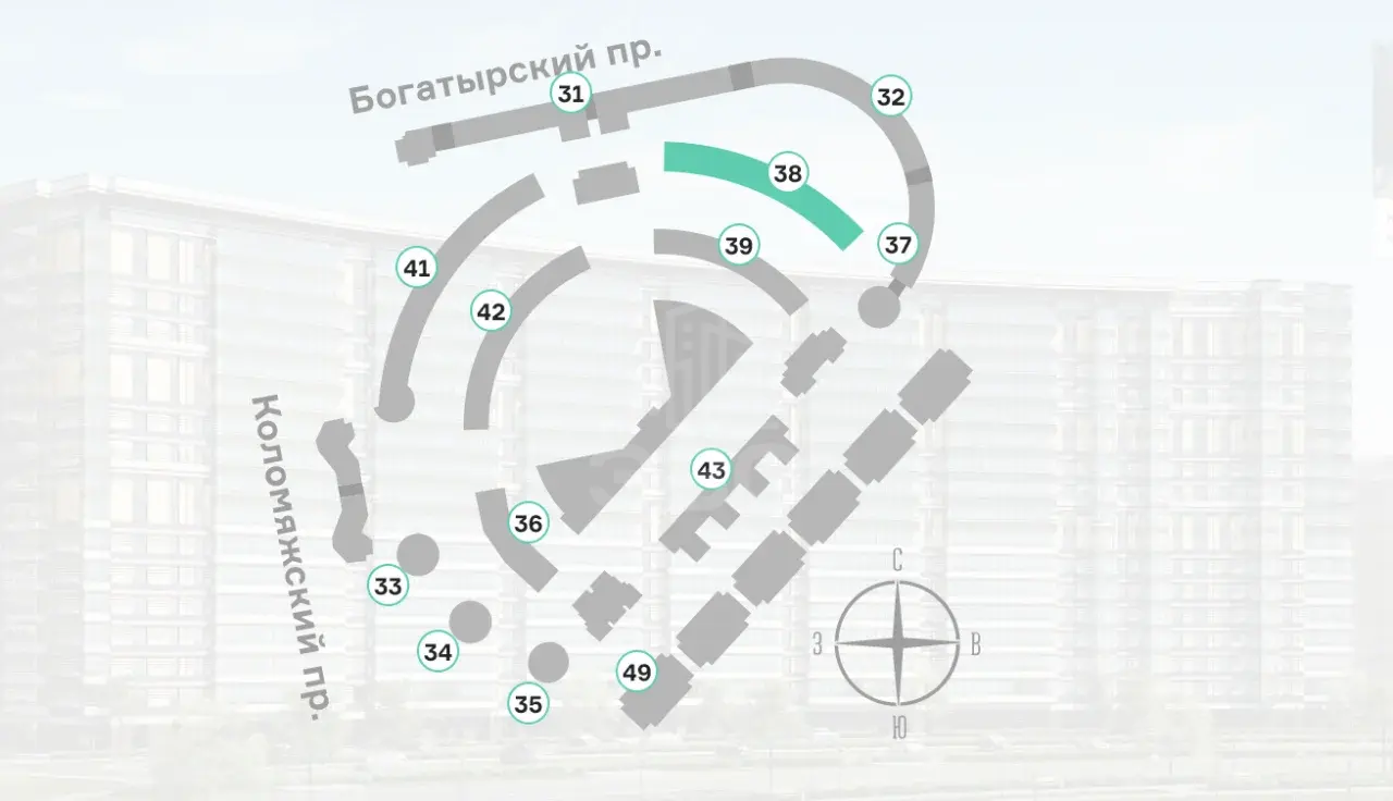 однокомнатная квартира в Санкт-Петербурге по адресу: Коломяжский проспект, 13, литера а