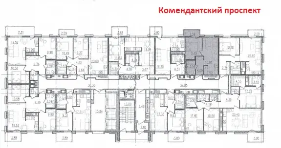 однокомнатная квартира в Санкт-Петербурге по адресу: Комендантский проспект, 58, к 1, литера 1