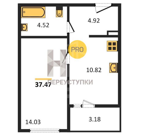 однокомнатная квартира в Санкт-Петербурге по адресу: Белоостровская ул., 10, к 1