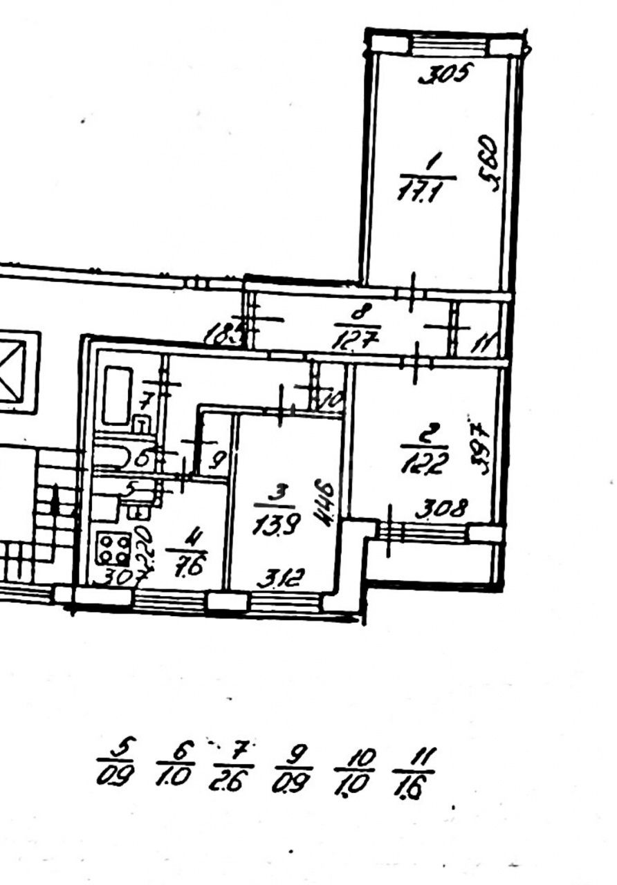 трехкомнатная квартира в Санкт-Петербурге по адресу: Хасанская ул., 14, к 1