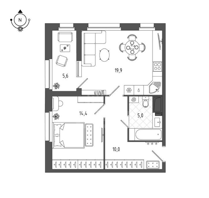 однокомнатная квартира в Санкт-Петербурге по адресу: Красуцкого ул., 25