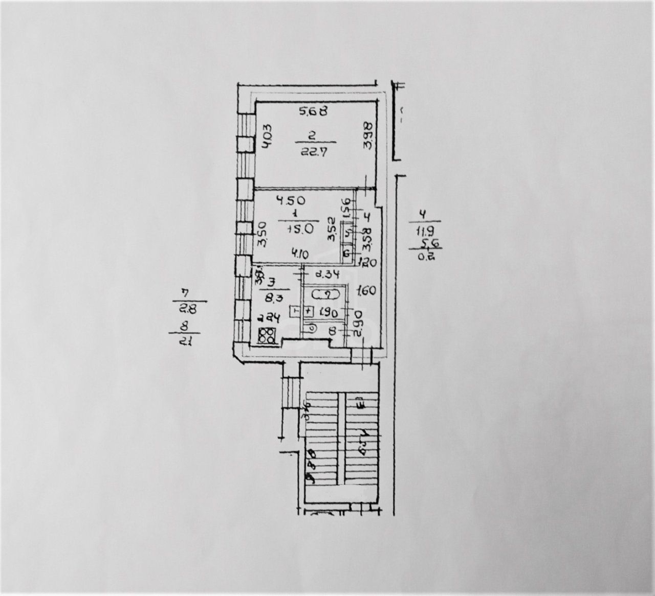 двухкомнатная квартира в Санкт-Петербурге по адресу: Рылеева ул., 5, литера Г