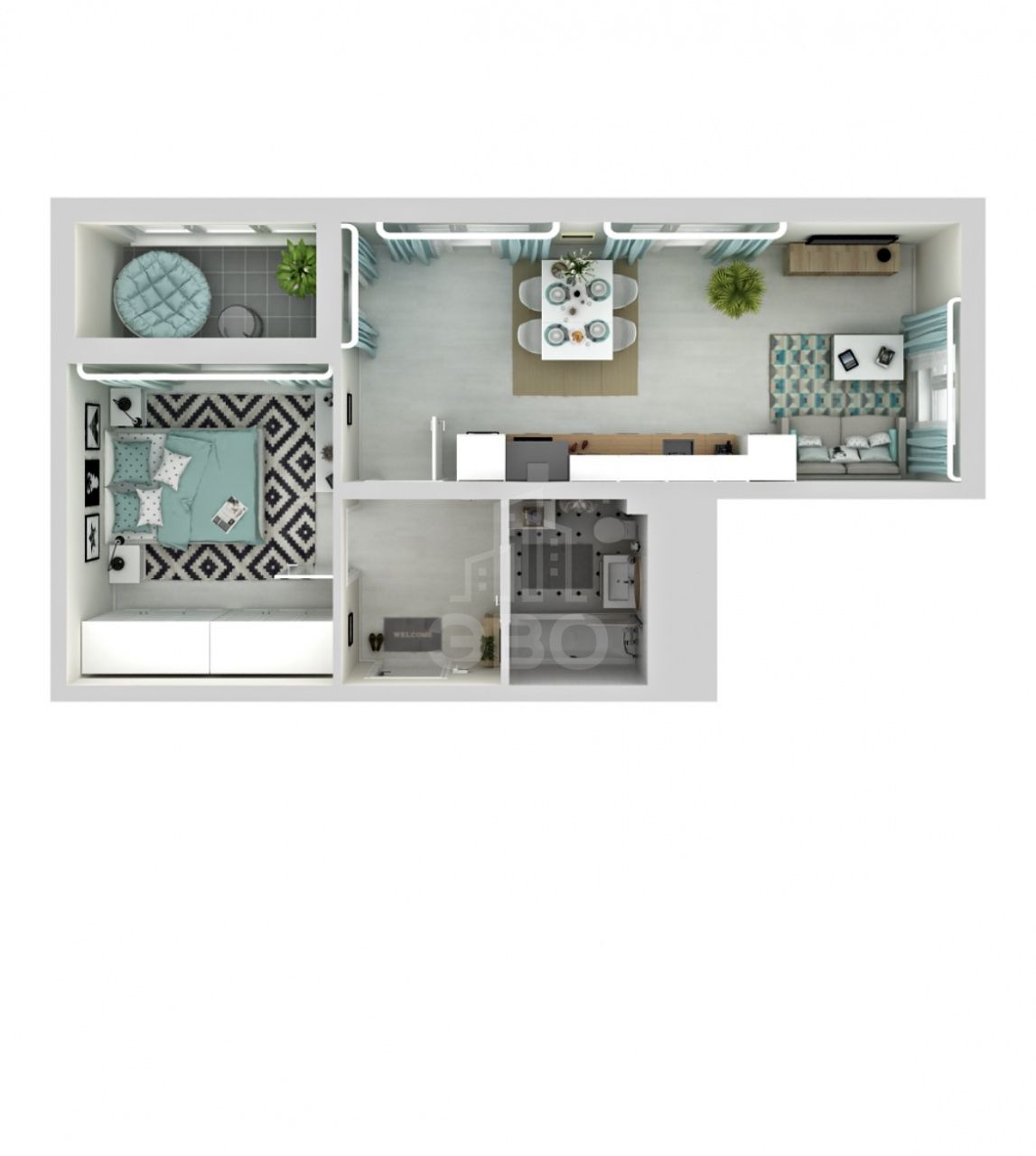 однокомнатная квартира в Санкт-Петербурге по адресу: жк морская набережная 1