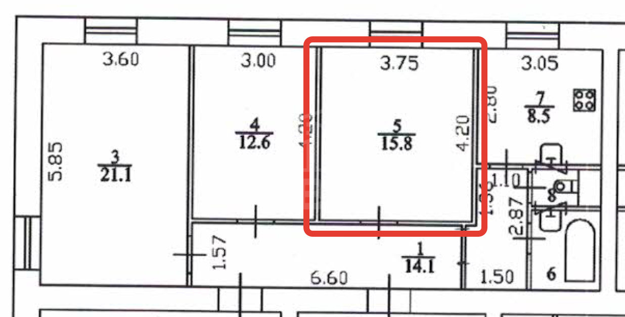 комната в Санкт-Петербурге по адресу: Большой Сампсониевский проспект, 85, литера А