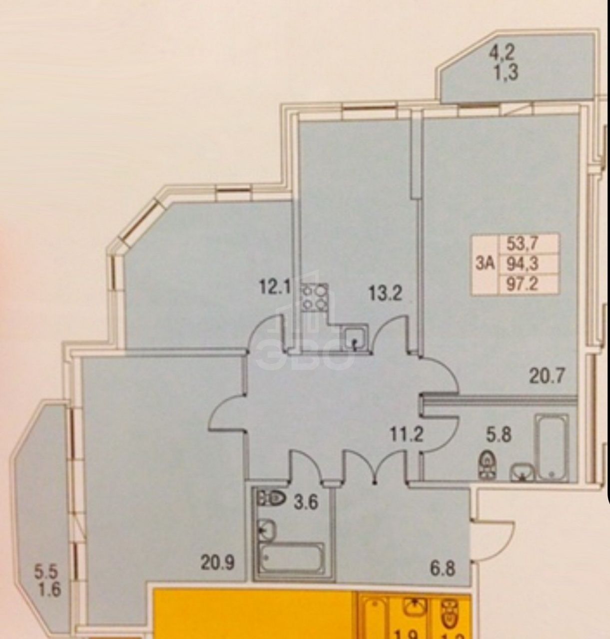 трехкомнатная квартира в Санкт-Петербурге по адресу: Заречная ул., 11, к 4