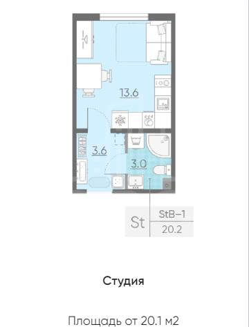 однокомнатная квартира в Санкт-Петербурге по адресу: Пискаревский проспект