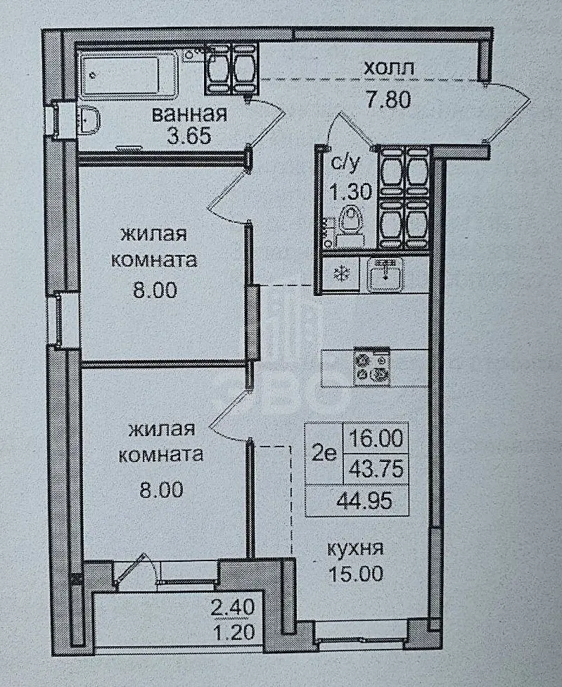двухкомнатная квартира в Санкт-Петербурге по адресу: Шишкина ул., 311