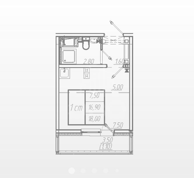 однокомнатная квартира в Санкт-Петербурге по адресу: Муринская дор.