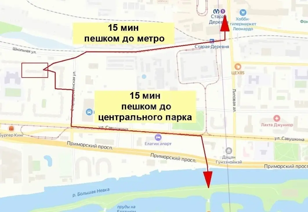 однокомнатная квартира в Санкт-Петербурге по адресу: Стародеревенская ул., 6, к 3