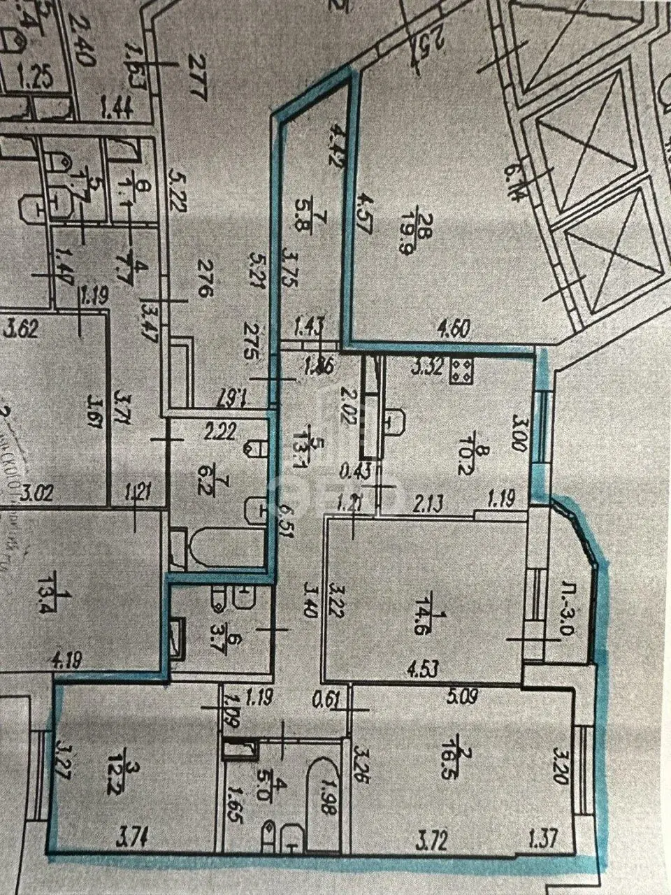 трехкомнатная квартира в Санкт-Петербурге по адресу: Фёдора Абрамова ул., 23, к 1, литера А