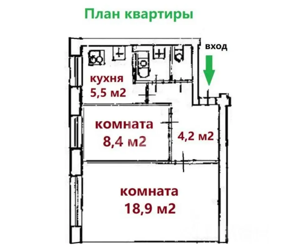 двухкомнатная квартира в Санкт-Петербурге по адресу: Ленсовета ул., 78