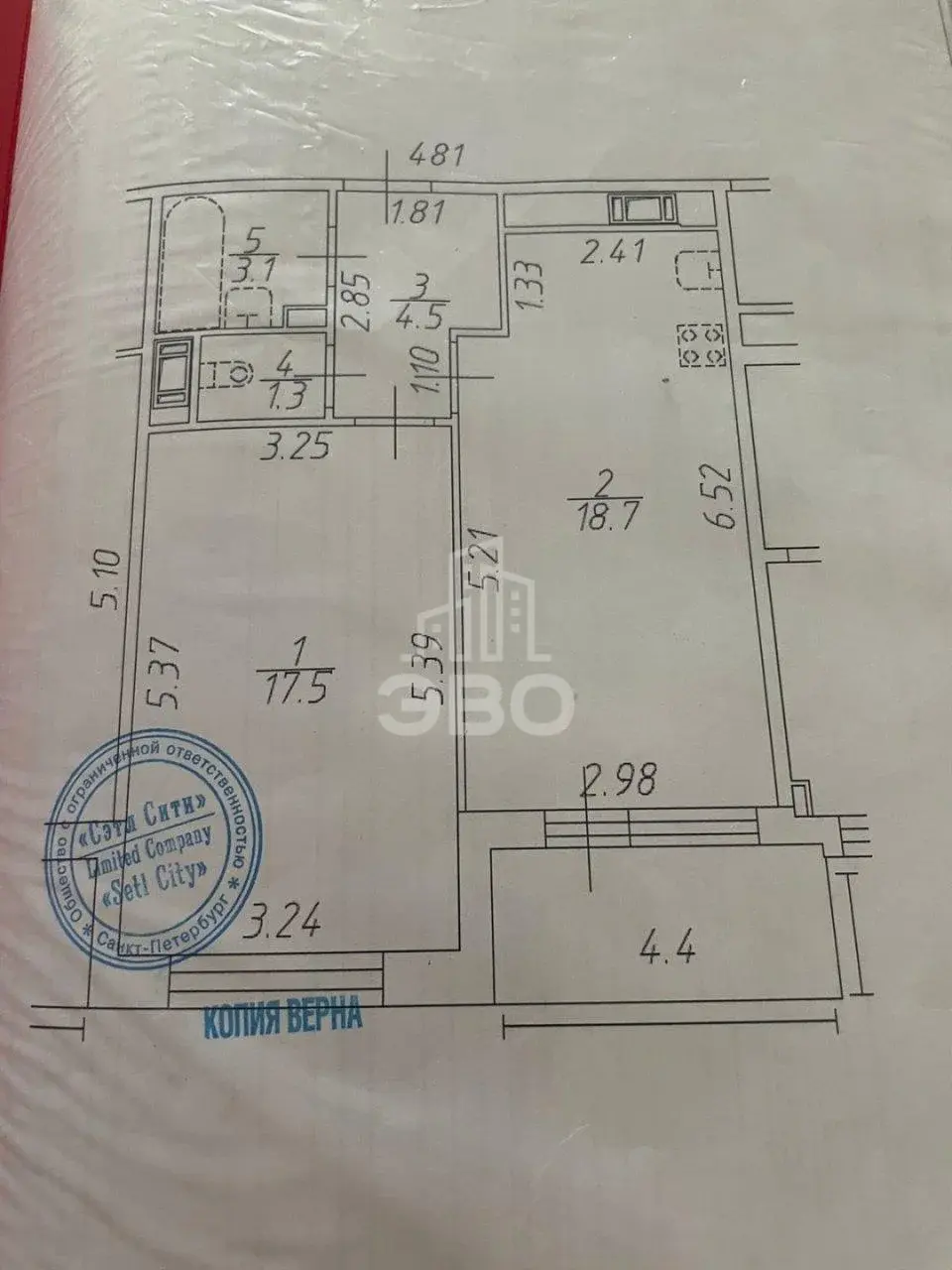 однокомнатная квартира в Санкт-Петербурге по адресу: Октябрьская наб., 34, к 5