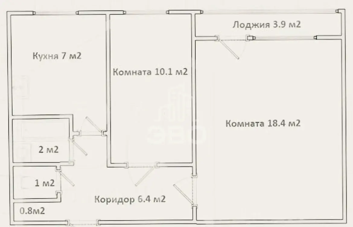 двухкомнатная квартира в Санкт-Петербурге по адресу: Асафьева ул., 2, к 2